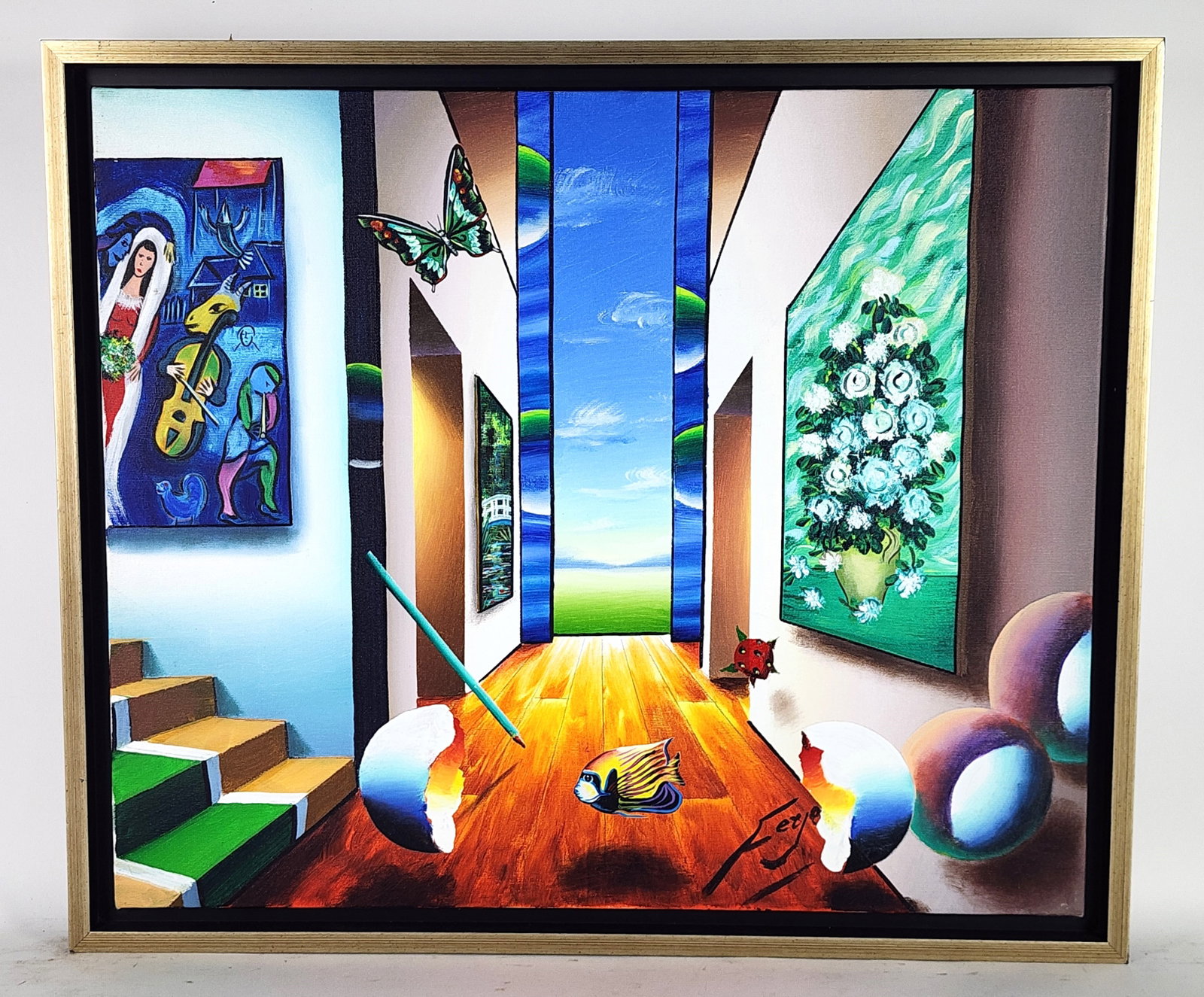 Fernando de Jesus Oliveira Ferjo (Brazilian, b. 1946) Untitiled, Signed Ferjo, Acrylic on Canvas, (1 of 6)