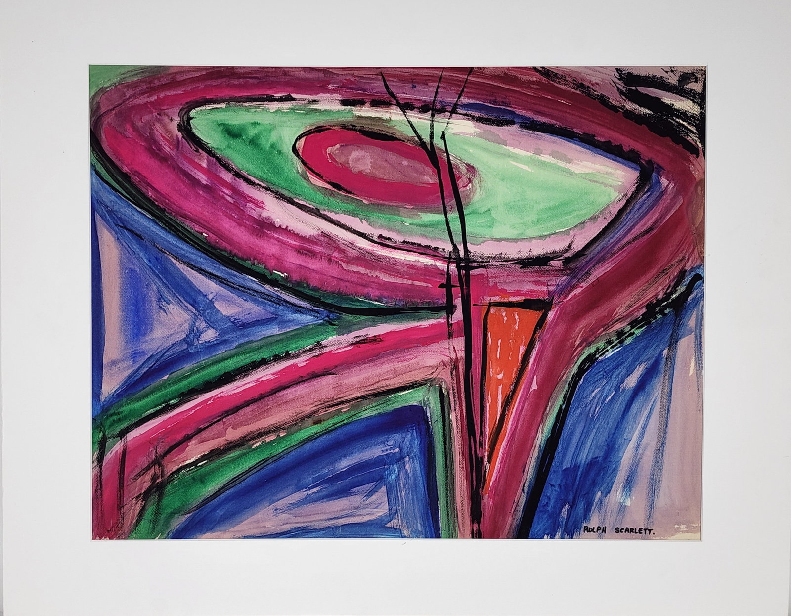 Rolph Scarlett (Canadian/American, 1889-1984)Mixed Media on Paper Painting, Sheet-18" X 24": Rolph Scarlett (Canadian/American, 1889-1984)Mixed Media on Paper Painting, Sheet-18" X 24"