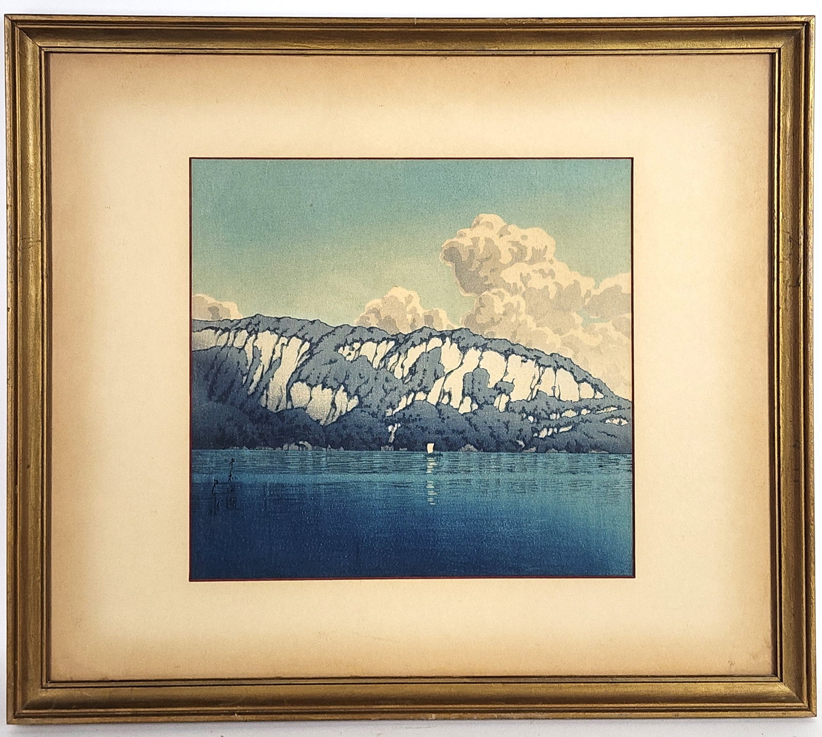 Kawase Hasui (Japanese, 1883-1957) Lake Towada, Woodblock Print, Signed with red seal, Sight-9 1/4" (1 of 4)