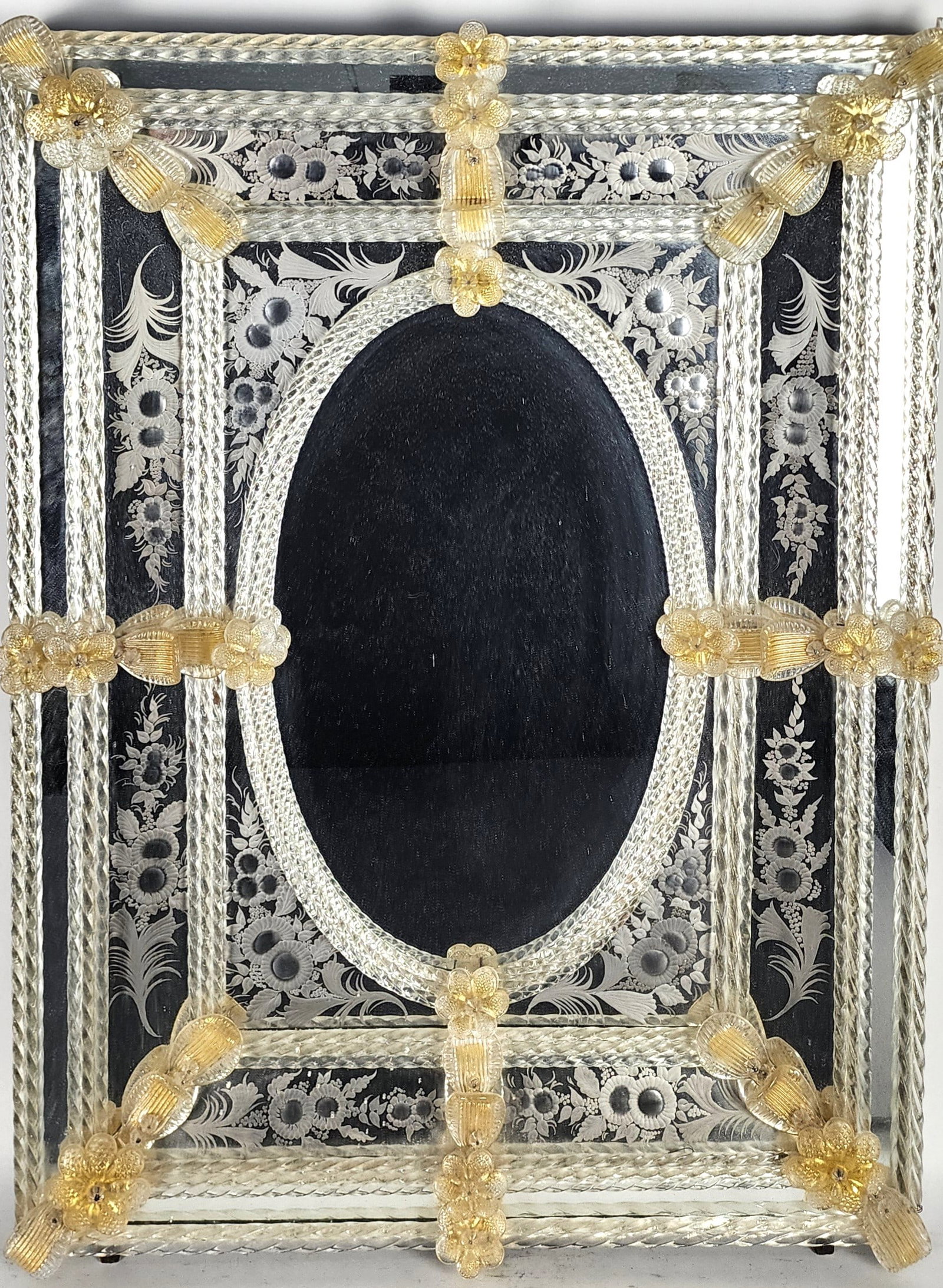Italian Venetian Style Etched Mirror, 20th Century (1 of 5)