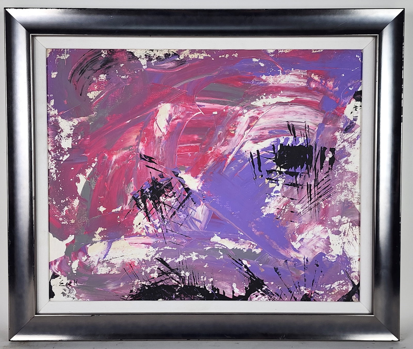 Elaine de Kooning (American, 1918-1989) Attributed to, Abstract Composition, Signed lower left, Oil: Elaine de Kooning (American, 1918-1989) Attributed to, Abstract Composition, Signed lower left, Oil on paper, 16" x 20", Framed-19 1/2" x 23"