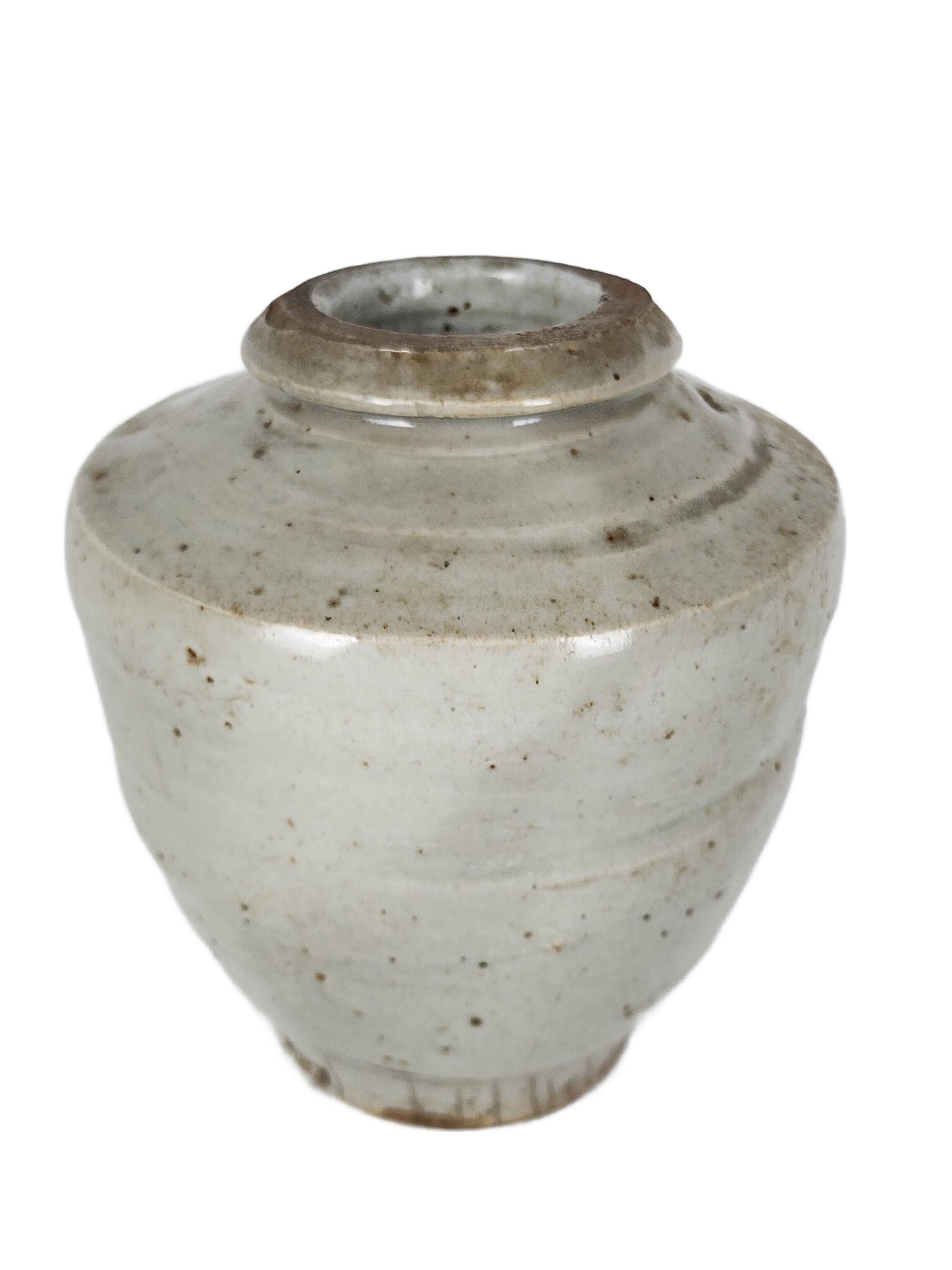 Chinese Ming Style Ceramic Celadon Glazed Jar, 6 1/4" h. (1 of 3)