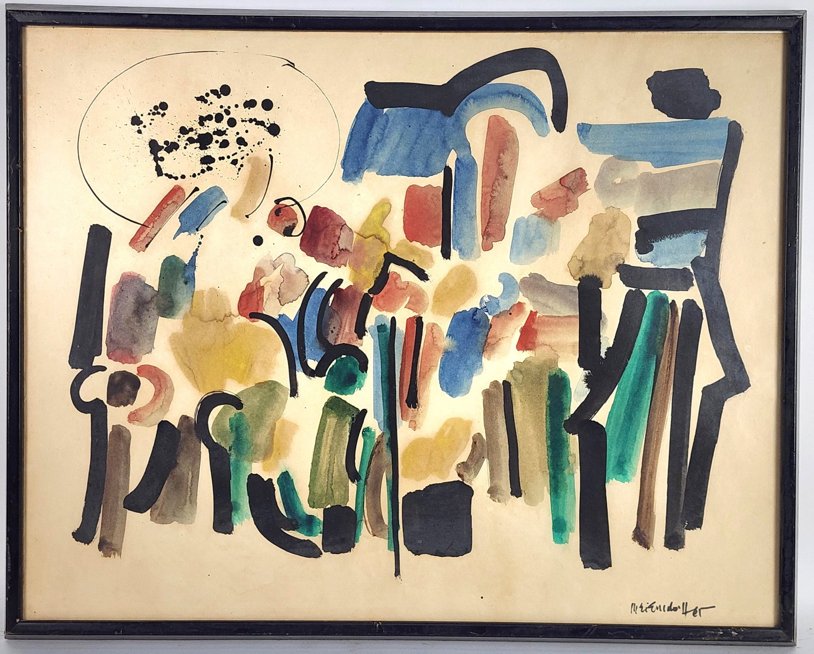 Leo Meisendorff (German/American, 1934-1994) Untitled, Signed Meisendorff lower right, Watercolor on: Leo Meisendorff (German/American, 1934-1994) Untitled, Signed Meisendorff lower right, Watercolor on paper, 22" x 28", Framed-23 3/4" x 29 3/4"