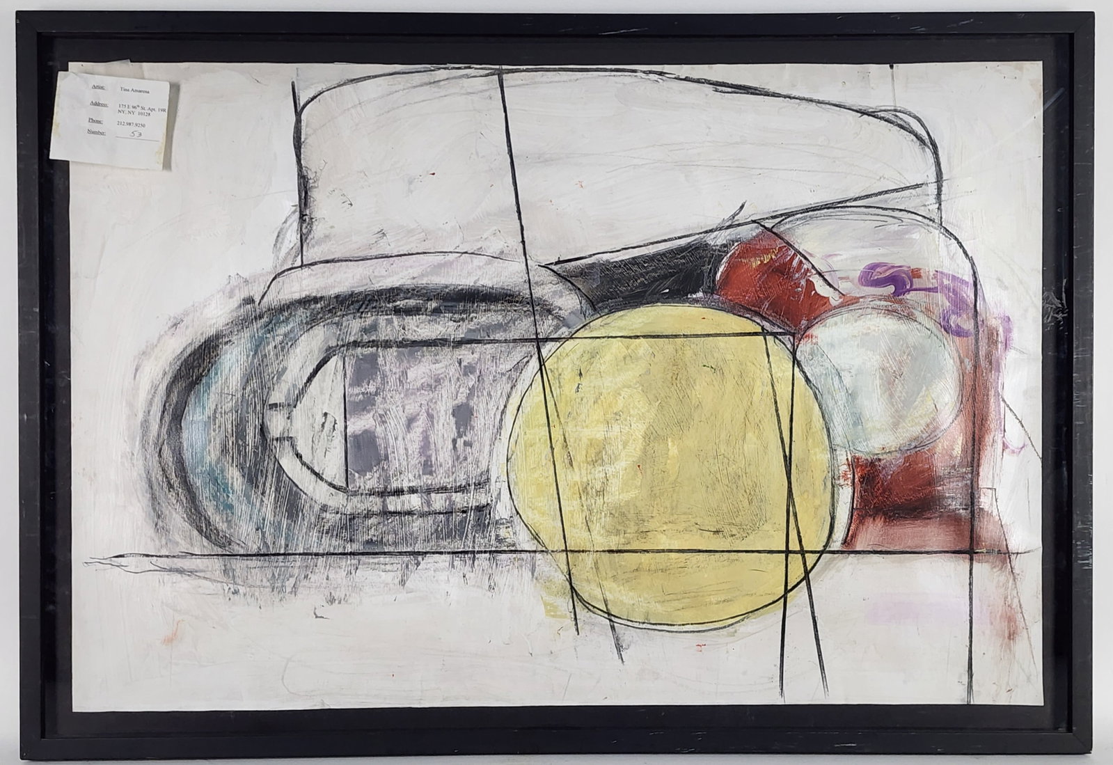 Tina Amarena (20th/21st Century) Abstract Composition, Mixed Media on paper, Unsigned, Artist's (1 of 4)