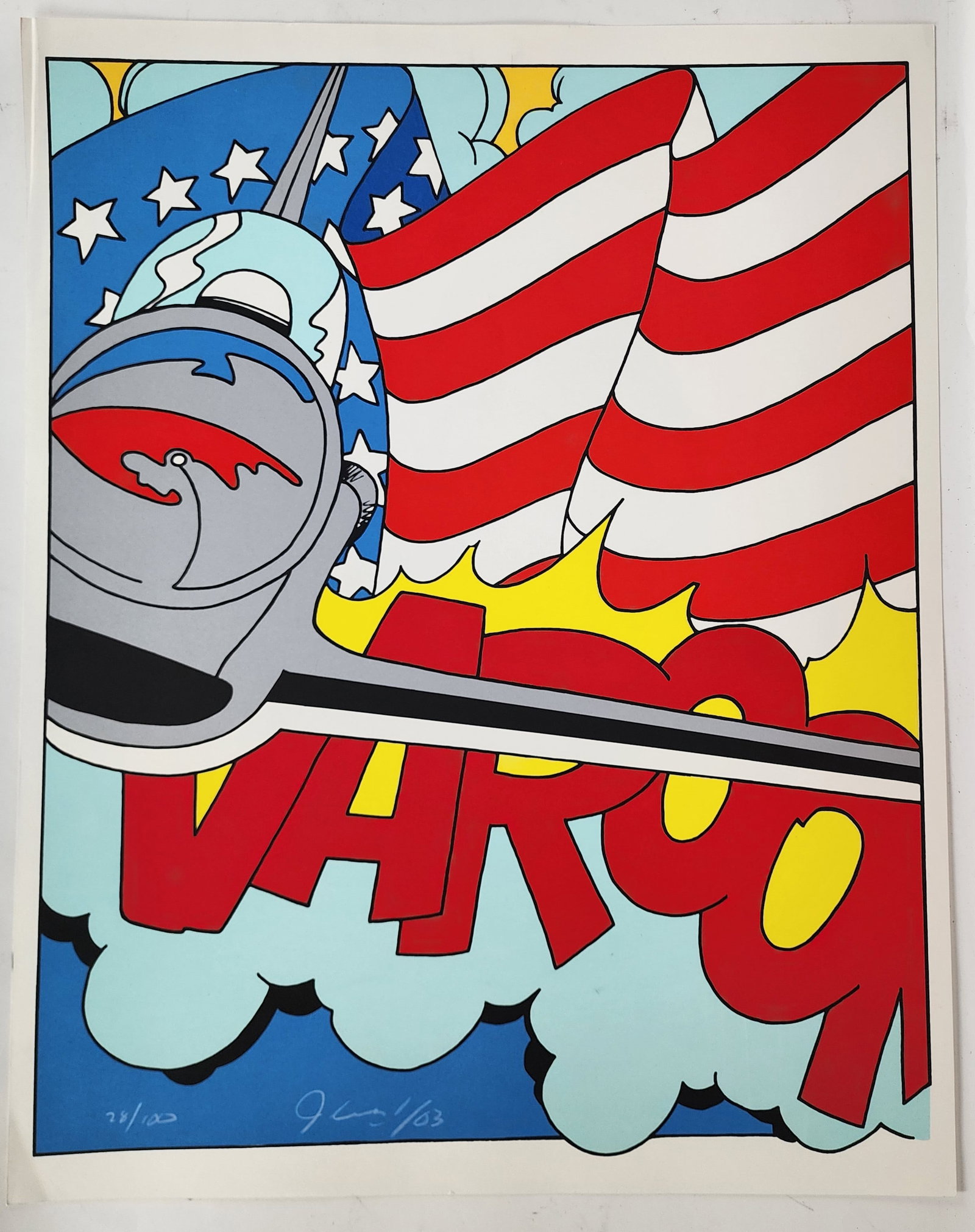John Crash Matos (American, b. 1961) Signed, dated '03, and numbered 28/100, Serigraph, Sheet-27: John Crash Matos (American, b. 1961) Signed, dated '03, and numbered 28/100, Serigraph, Sheet-27 1/2" 21 1/4", loose and unframed.