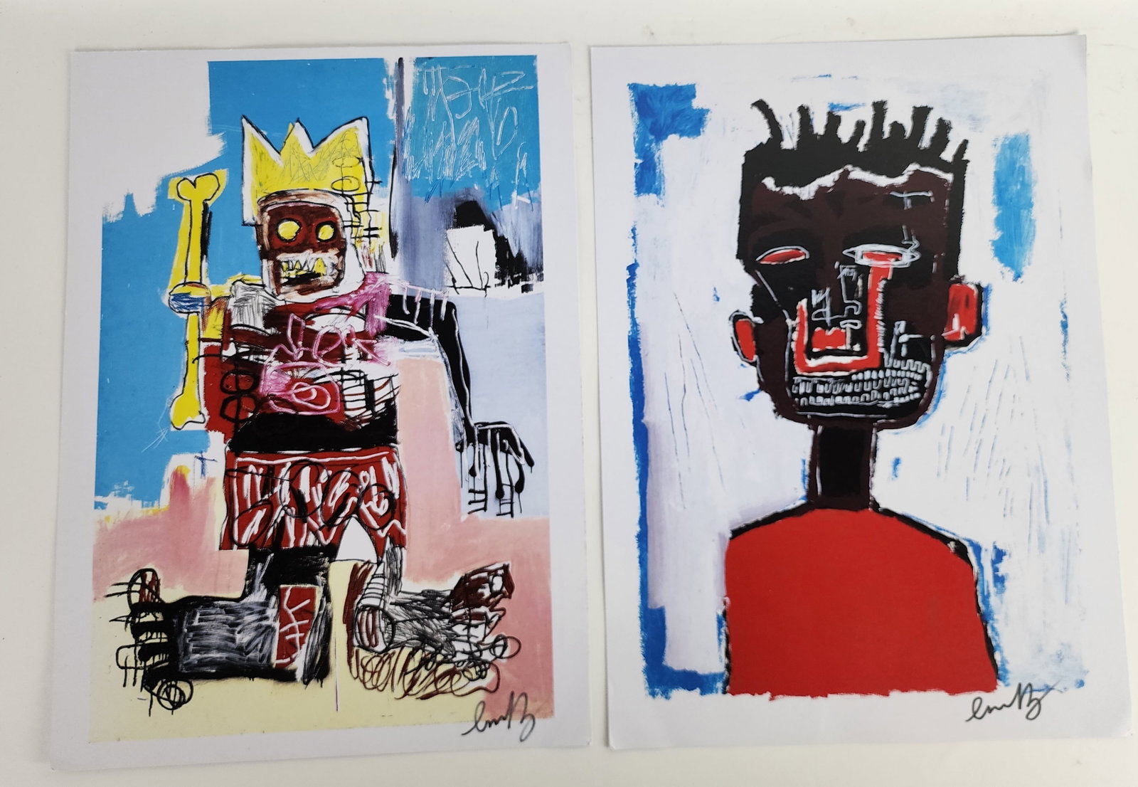 Jean Michel Basquiat (American, 1960-1988) After, Two Color Prints, both signed in black marker, and (1 of 7)