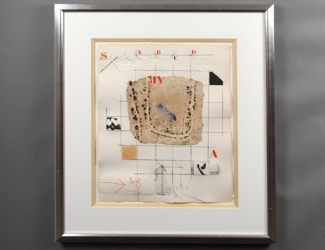 JAMES COIGNARD (French. 1925-2008): "Untitled". Signed in pencil l/r and numbered 37/95 in l/l. Carborundum and Aquatint. Sheet measuring 22" by 17 1/4". Framed behind glass. (Cond: some light toning) (300/400)