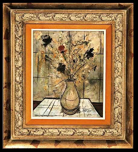 Charles Levier French (b1920- ) O/C: Charles Levier French (b1920- ) Oil On Canvas "Still Life Vase with Flowers" Signed Lower Right. Measures 20 Inches by 16 Inches Artists Original Label En Verso. Needs Cleaning 1 Inch by 1/2 Spot (Inp