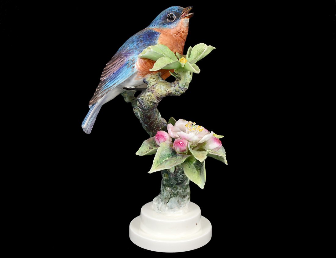 D. DOUGHTY PORCELAIN "BLUE BIRD": English. 1936. By Royal Worcester. Height 10". (200/300)