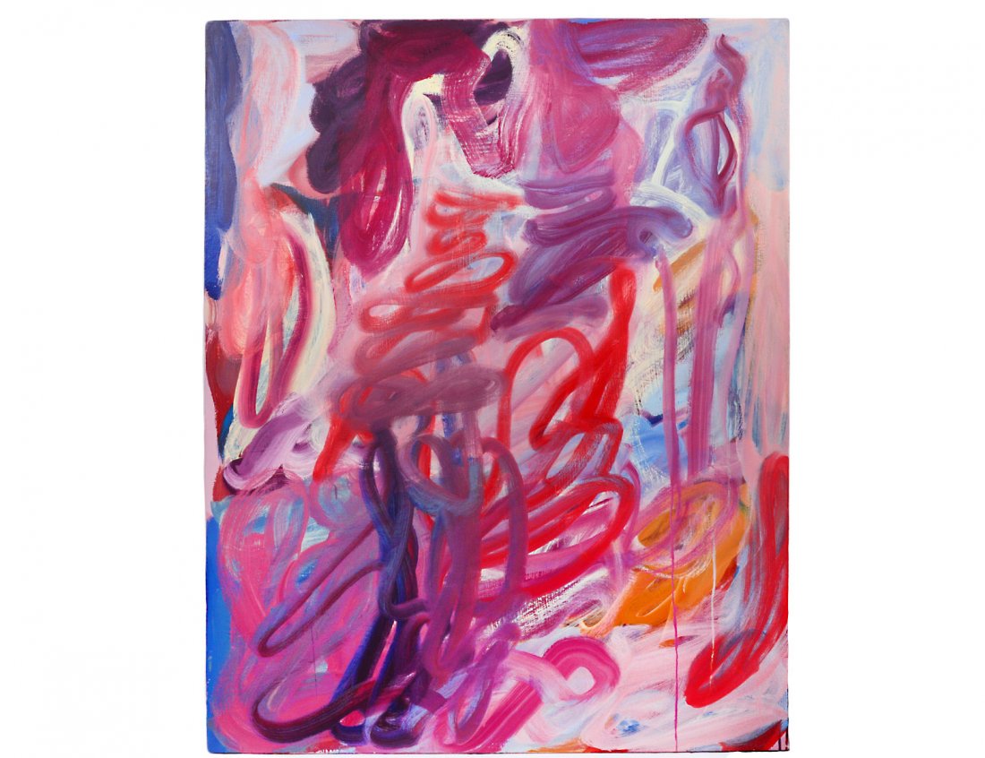 MELISSA MEYER (American. Born 1947): "Untitled". Verso bears artist's name and dated 1991 on canvas. Oil on Canvas. Measuring 65 1/2" by 50". Unframed. (Cond: good) (800/1000)