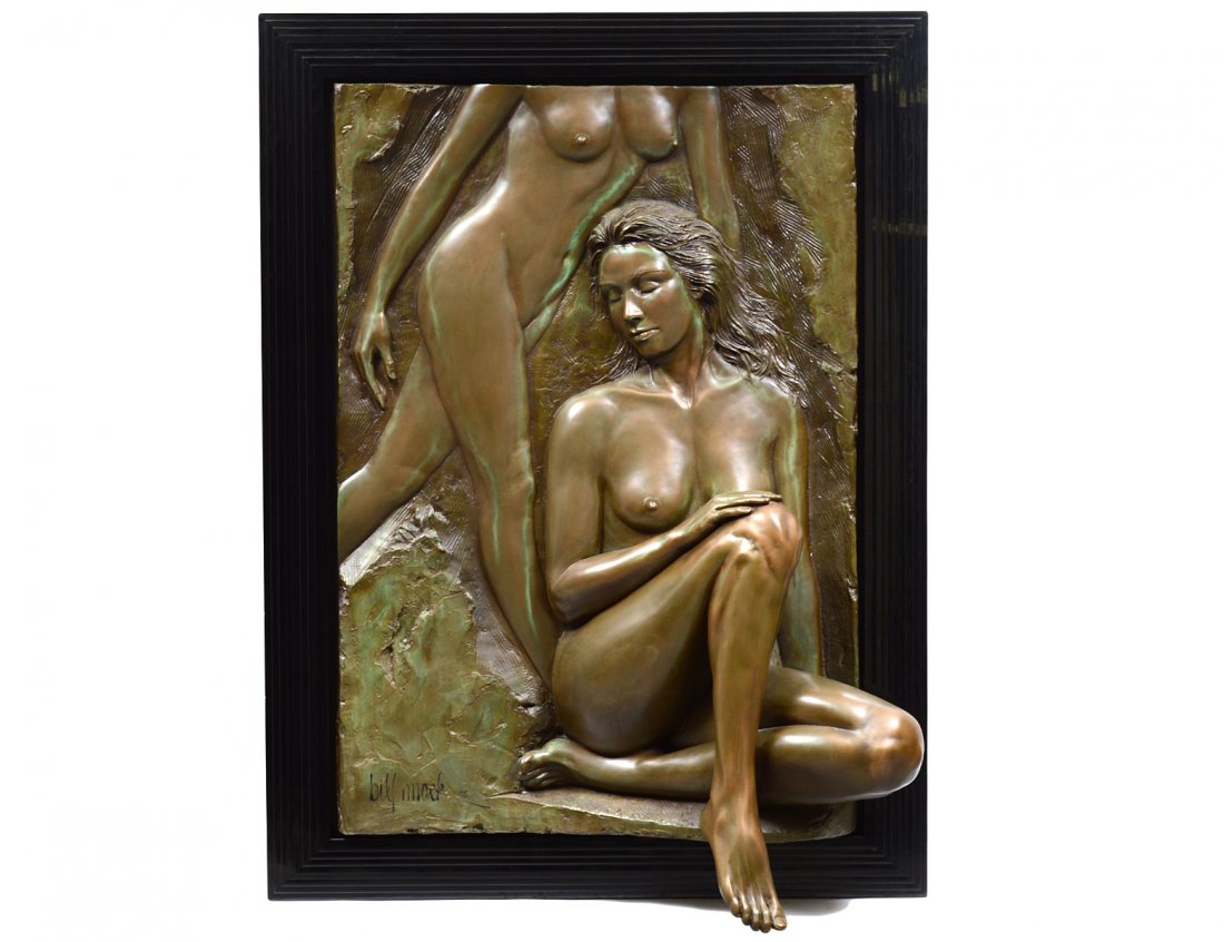 BILL MACK (American. Born 1949): "Two Female Nudes". Signed l/l and numbered 44/95. Bonded Bronze Relief. Measuring 48" by 33". (1000/1500)