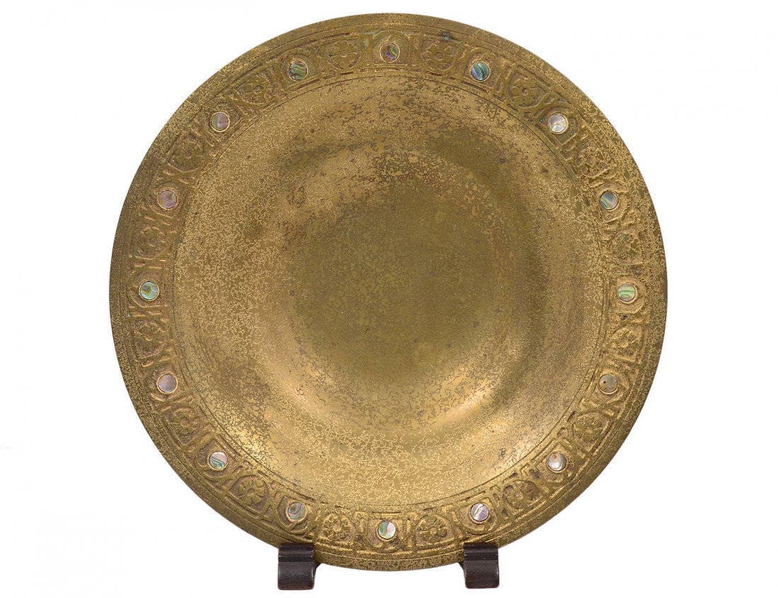 TIFFANY STUDIOS SPUN METAL BOWL: American. Circa 1920. Stamped Tiffany Studios 1723. Diameter 8 7/8". (400/500)