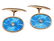 PAIR OF GOLD, DIAMOND AND GUILLOCHE ENAMEL CUFFLINKS