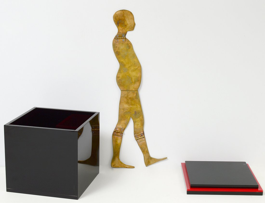 ERNEST TROVA (American. 1927-2009): "Untitled" (Folding Man) Signed and dated 1969 on bottom of case. Bronze. (1000/2000)