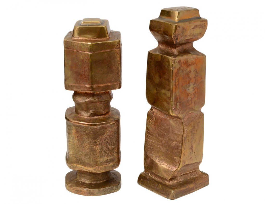 LARRY RIVERS (American. 1923-2002): "The King and Queen". Dated 1992. Pair of Bronze Figures. Height 15". (Cond: good) (2000/3000)