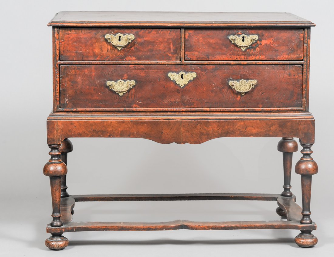 JACOBEAN STYLE SIDE CABINET: Composed of various woods and period elements. Height 32". Width 36 1/2". Depth 20 3/8". (400/600)