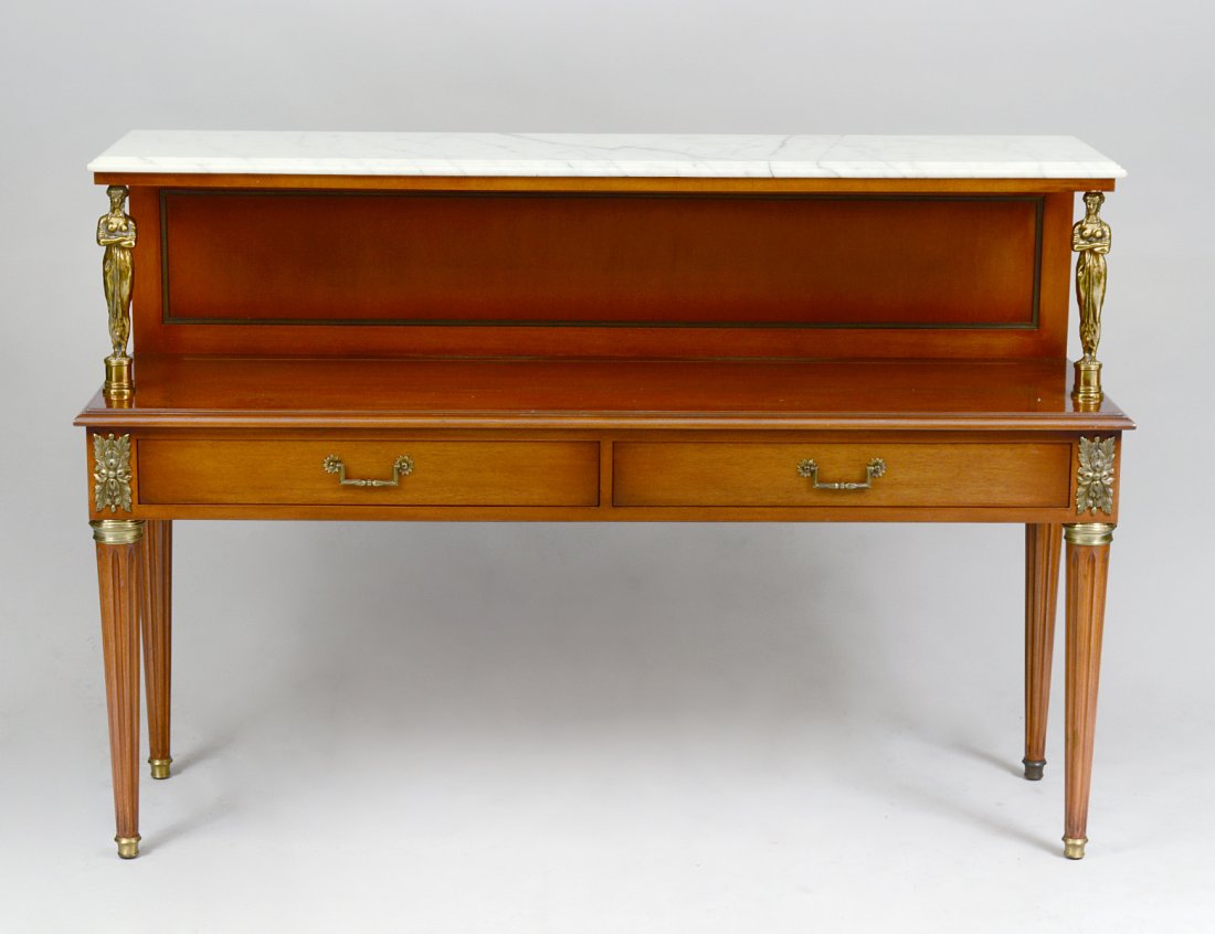 MODERN REGENCY STYLE MARBLE TOP CONSOLE (1 of 5)
