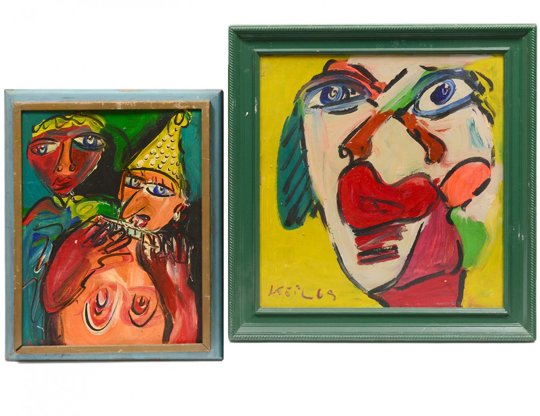 PAIR OF TWO PETER KEIL PAINTINGS (German. Born 1942) (1 of 6)