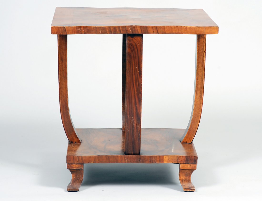WALNUT ART DECO STYLE SIDE TABLE (1 of 2)