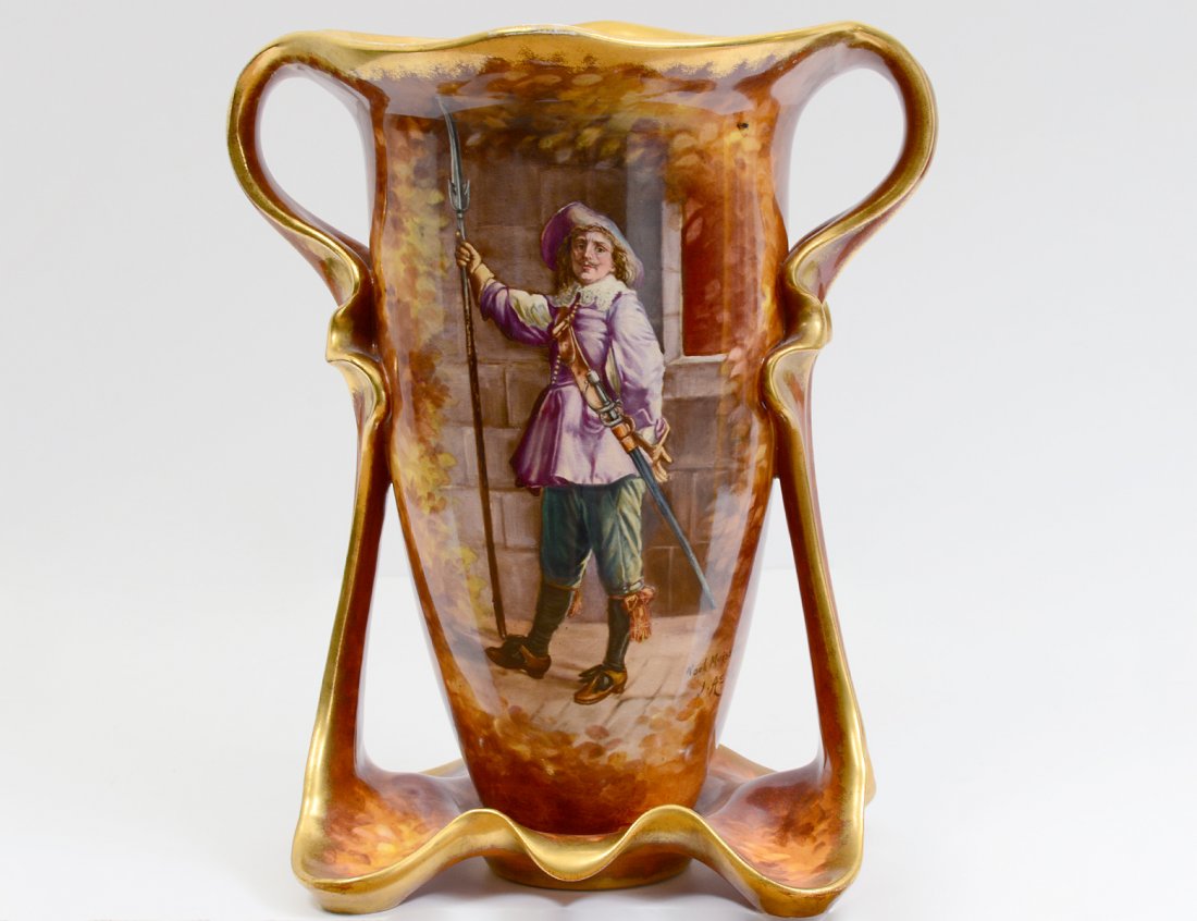 ROYAL BONN TWO HANDLED POTTERY VASE (1 of 8)