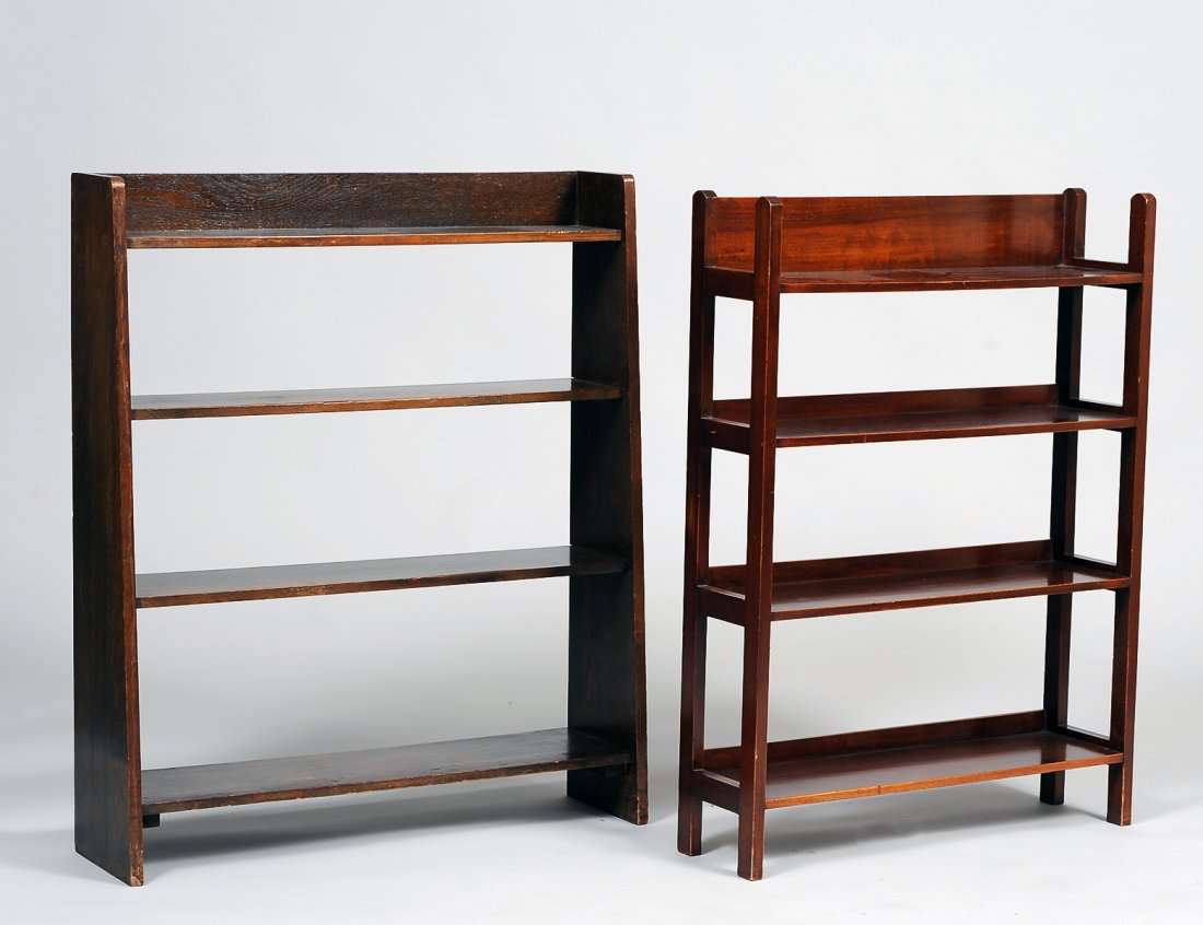 TWO OPENWORK WOOD BOOKCASES (1 of 3)