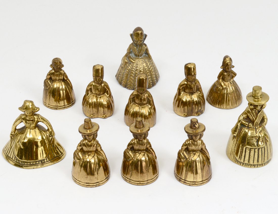 GROUP OF ELEVEN FIGURAL BRASS DINNER BELLS (1 of 1)