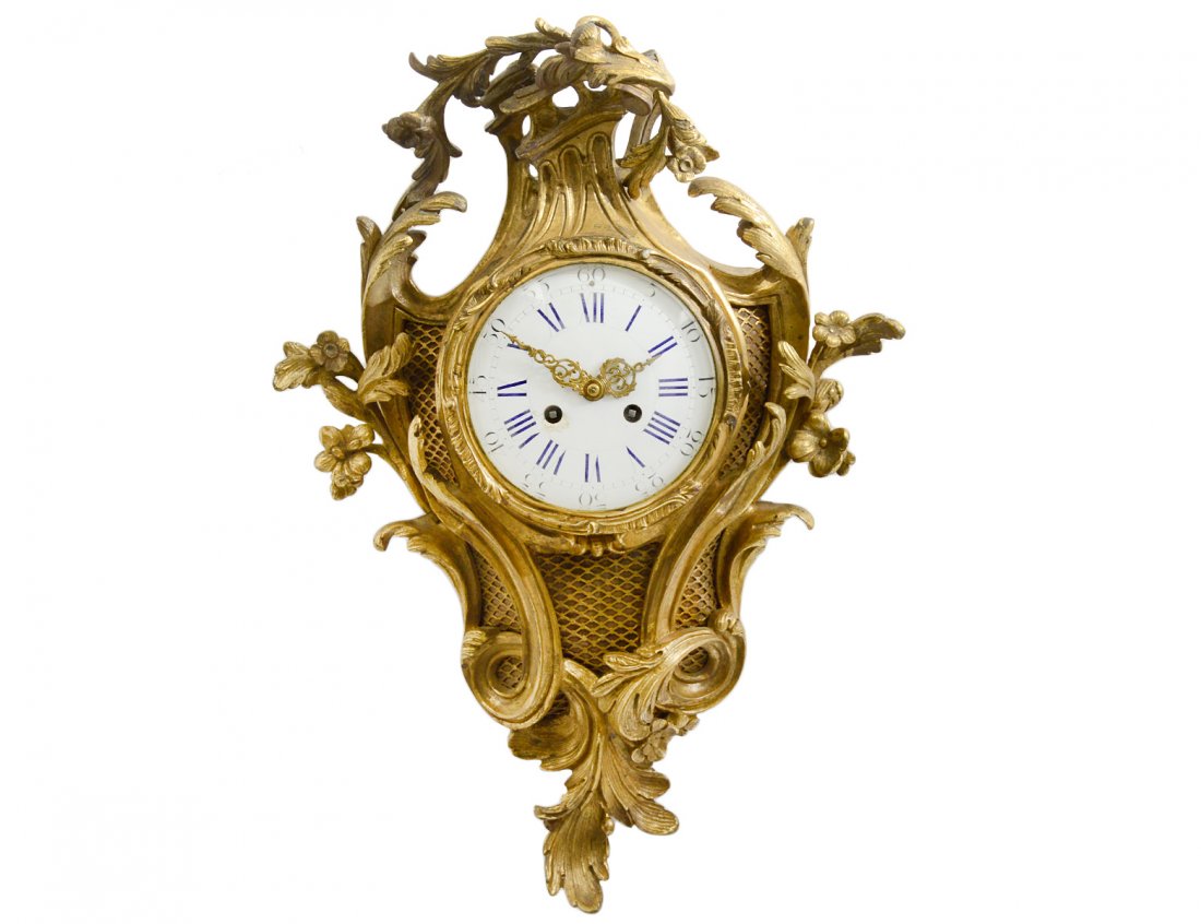 LOUIS XV STYLE BRONZE CARTEL CLOCK (1 of 1)