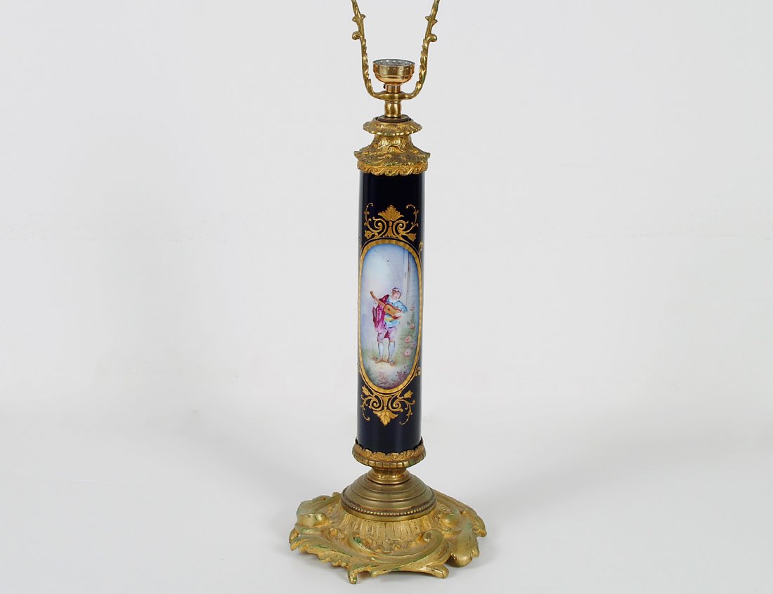 GILT BRONZE AND "SEVRES" PORCELAIN TABLE LAMP (1 of 3)