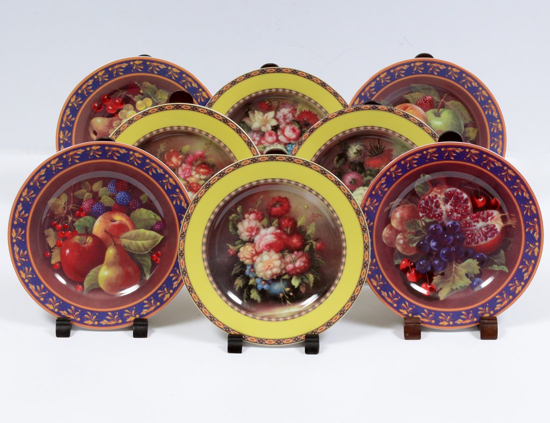 SET OF EIGHT LIMOGES PAINTED PLATES (1 of 2)