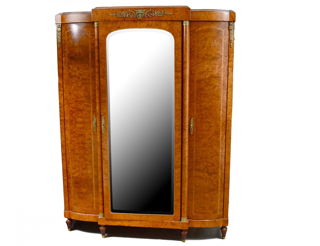 BURL WALNUT VENEERED WARDROBE (1 of 6)