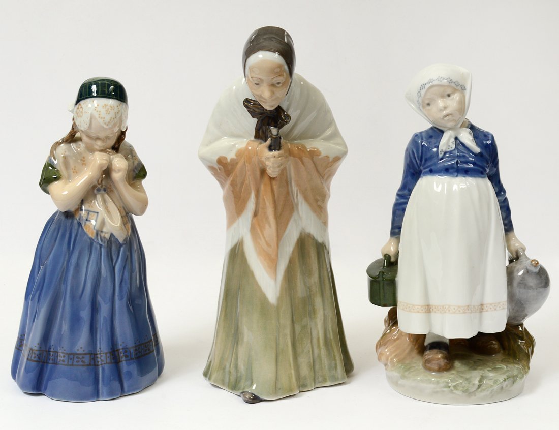 THREE ROYAL COPENHAGEN PORCELAIN FIGURES (1 of 5)