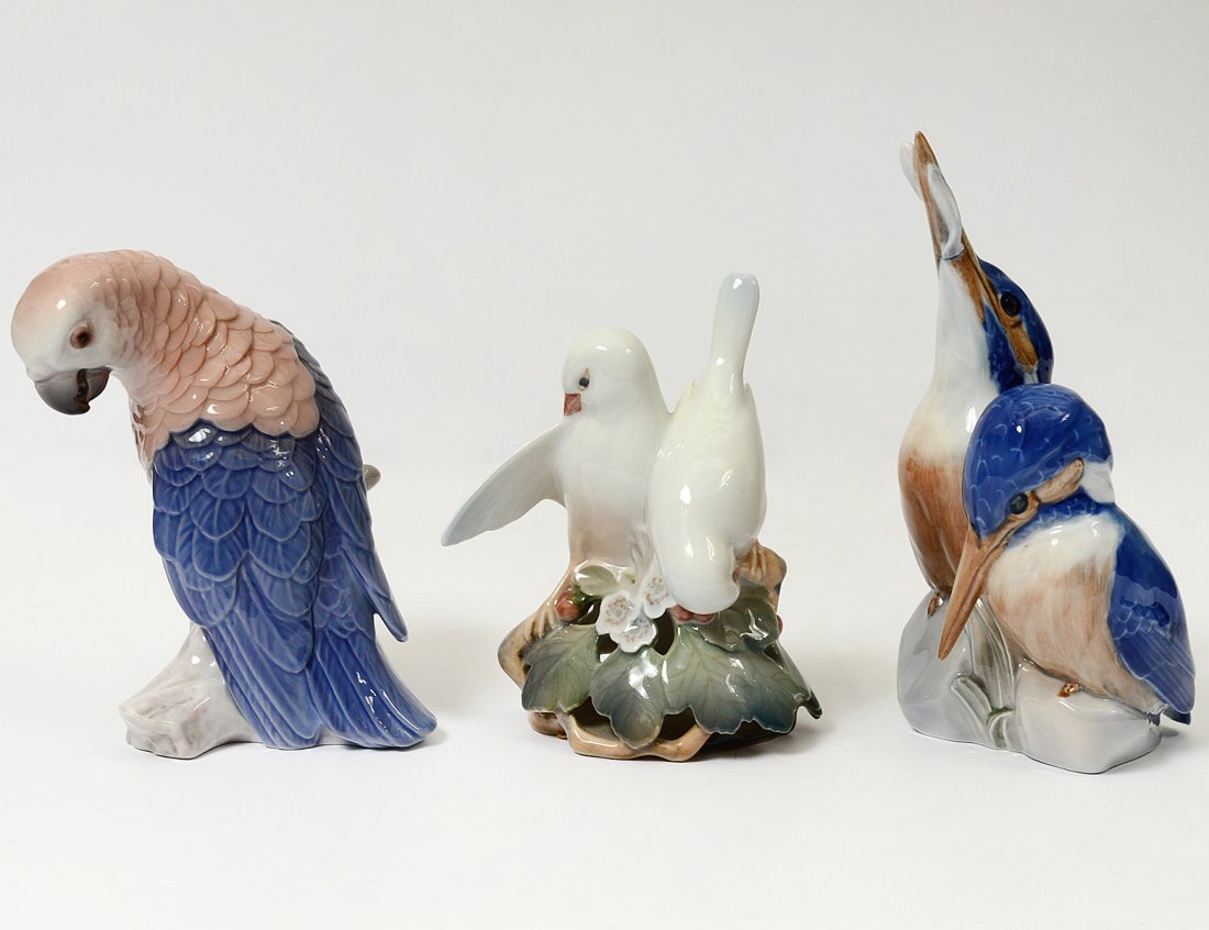 TWO ROYAL COPENHAGEN BIRD GROUPS (1 of 5)