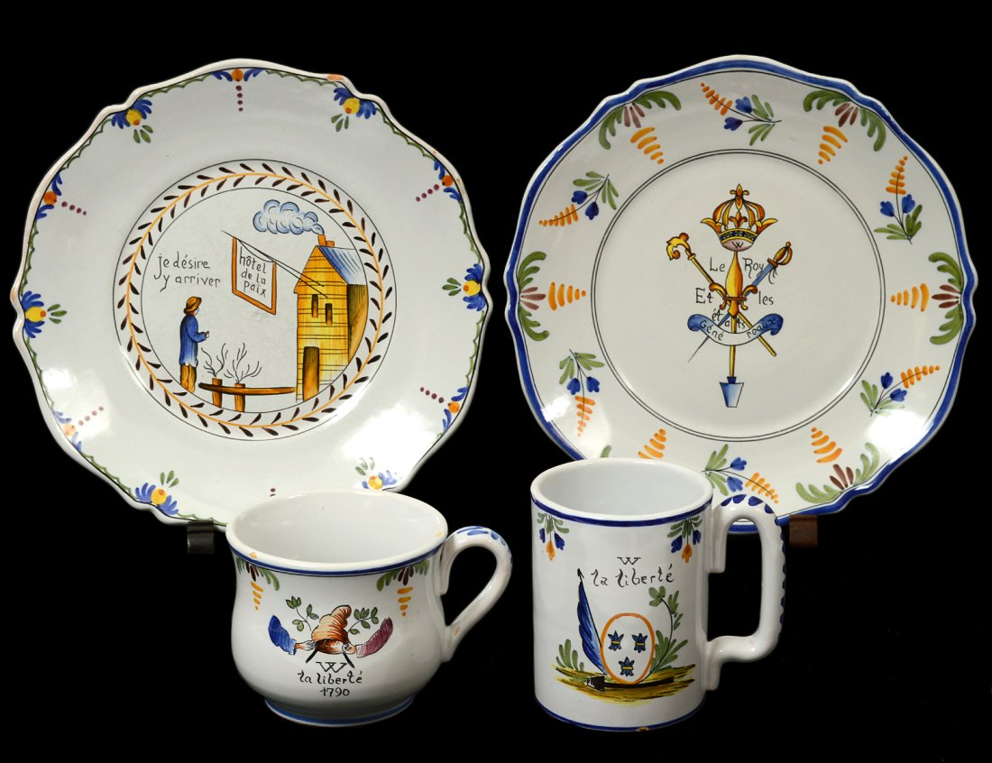 TWENTY-TWO PIECE FAIENCE PART DINNER SERVICE (1 of 2)