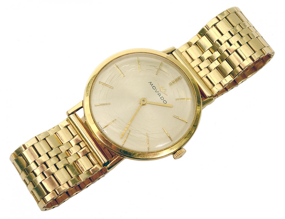 GOLD MOVADO WRIST WATCH (1 of 4)