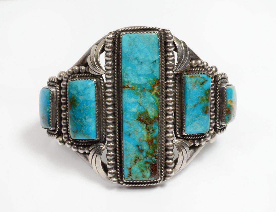 NAVAJO STERLING SILVER OLD PAWN CUFF BRACELET (1 of 4)