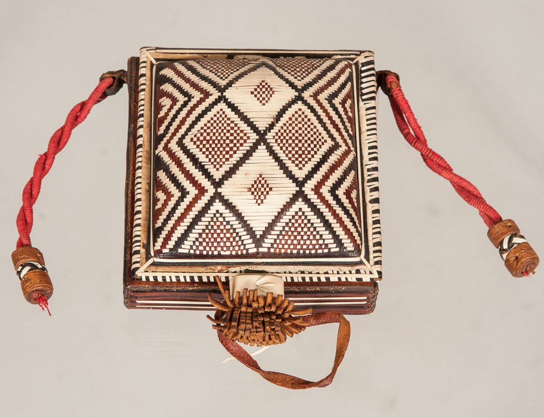AFRICAN LEATHER WOVEN PURSE (1 of 3)