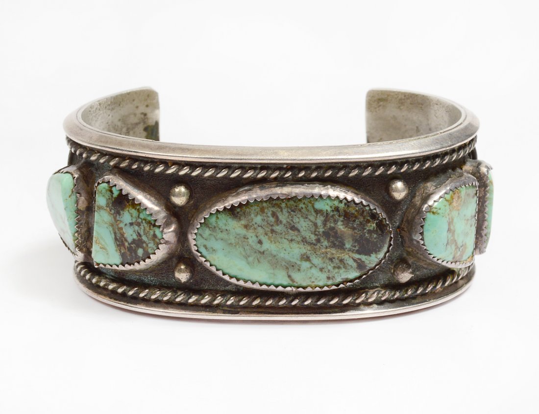 NATIVE AMERICAN OLD PAWN STERLING SILVER CUFF BRACELET (1 of 4)