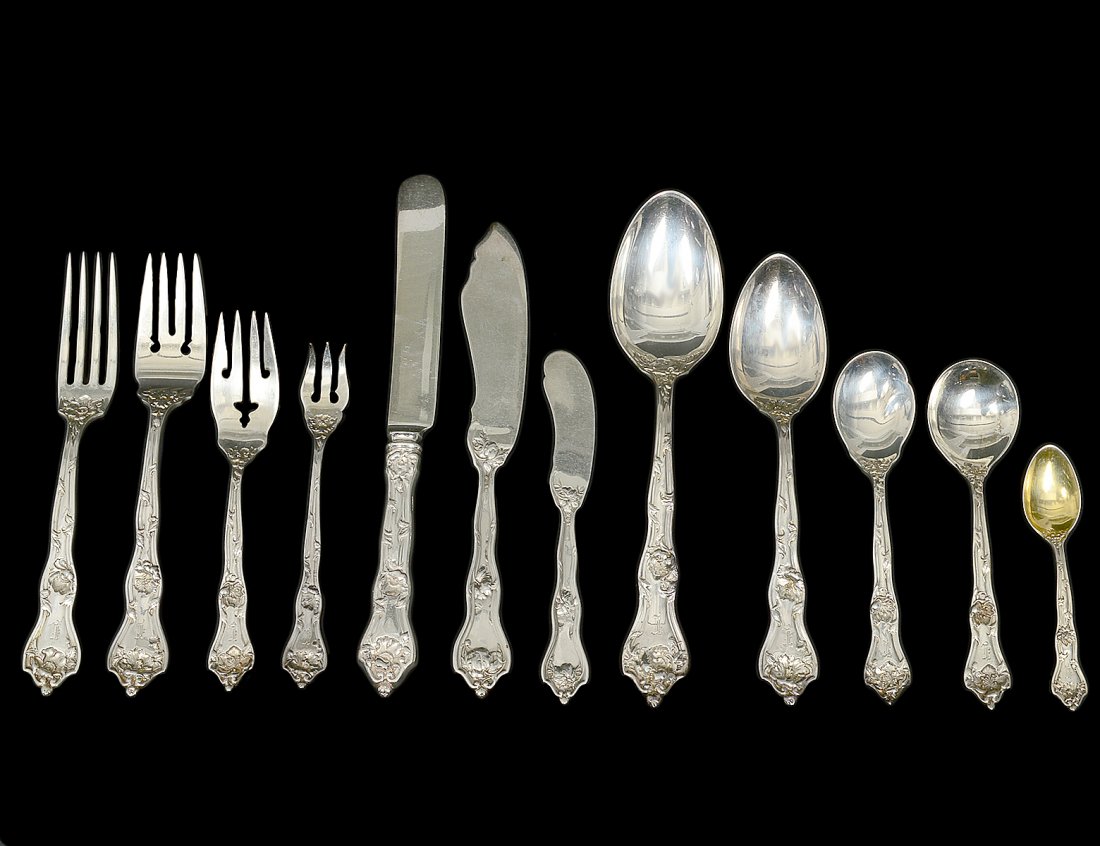 ONE HUNDRED, SEVENTY-FOUR PIECE STERLING SILVER PART (1 of 4)