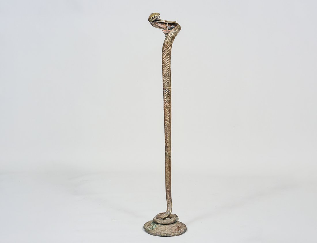 ART DECO STYLE BRASS "COBRA" LAMP (1 of 4)