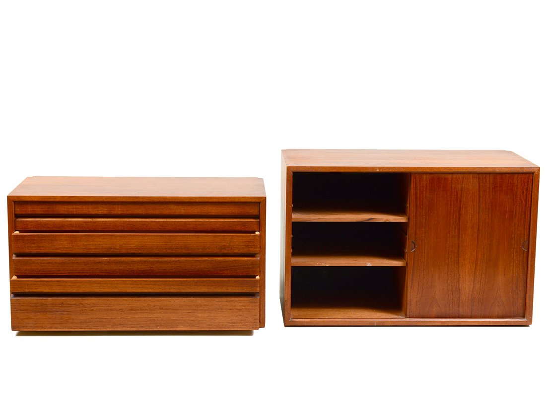 TWO DANISH MODERN FLOATING CABINETS (1 of 4)