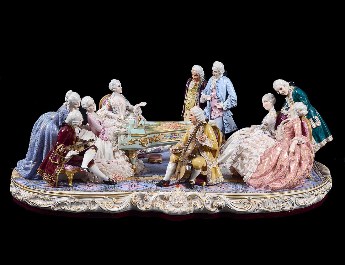 LARGE CAPO DI MONTE PORCELAIN PARLOR GROUP (1 of 9)
