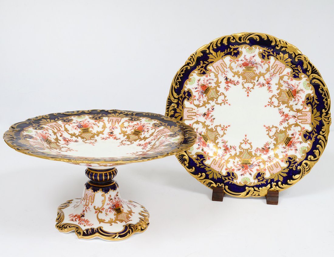 TEN PIECE ROYAL CROWN DERBY CAKE SERVICE (1 of 4)