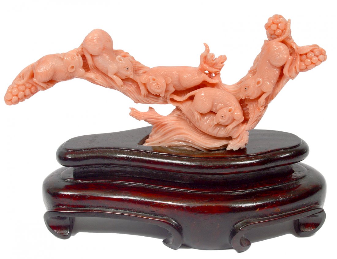 CARVED ANGEL SKIN CORAL GROUP (1 of 4)