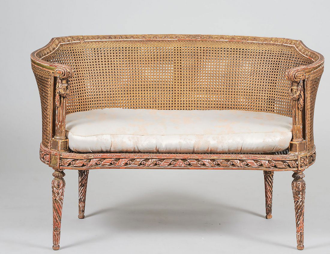 CHARLES X STYLE CARVED AND GILTWOOD SETTEE (1 of 3)