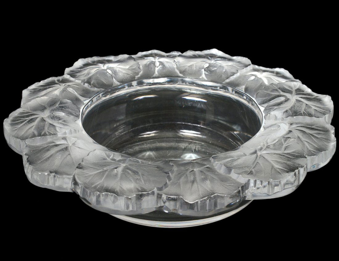 LALIQUE CRYSTAL "HONFLEUR" BOWL (1 of 3)