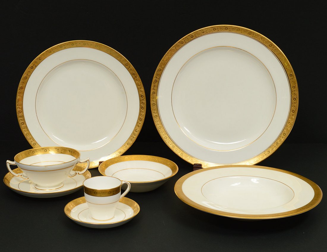 EIGHTY-TWO PIECE MINTON ASSEMBLED PORCELAIN PART DINNER (1 of 3)