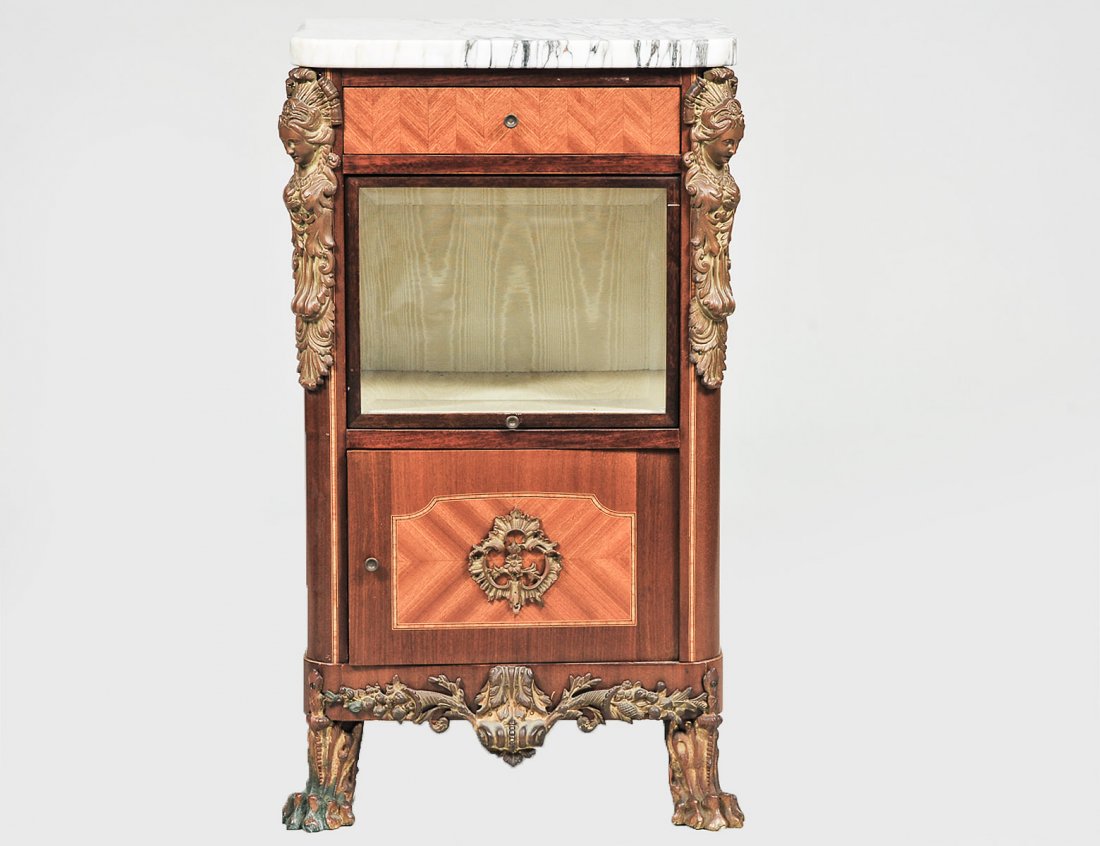 LOUIS XVI STYLE GILT BRONZE MOUNTED NIGHT TABLE (1 of 5)