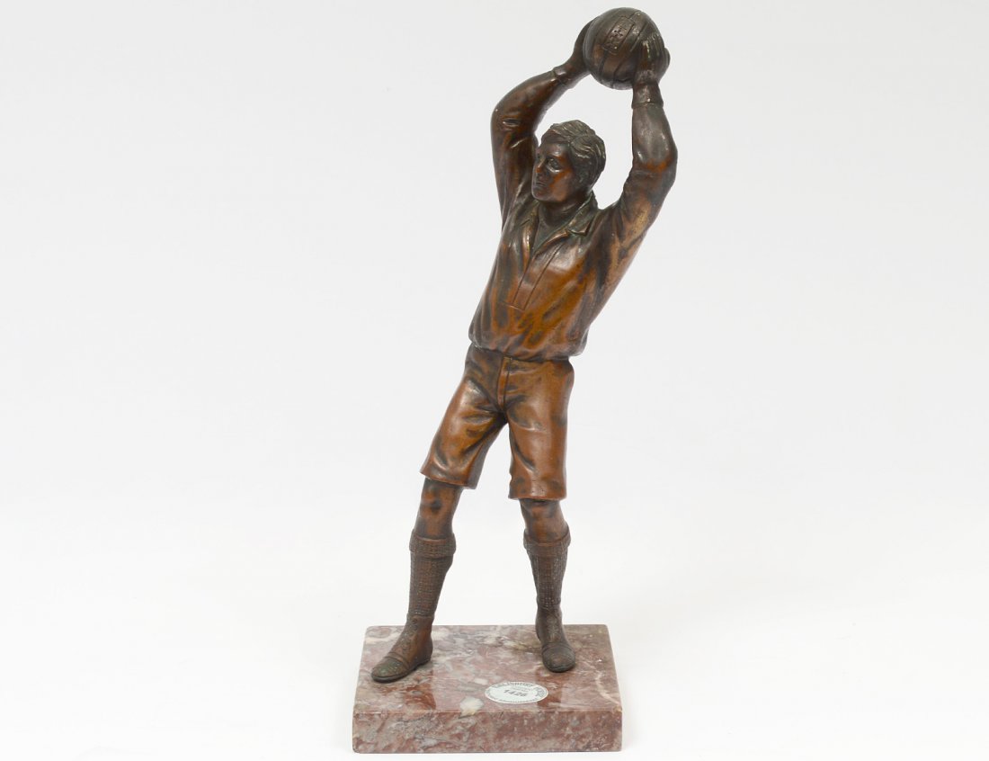 ART DECO STYLE BRONZE FIGURE OF A SOCCER PLAYER (1 of 5)
