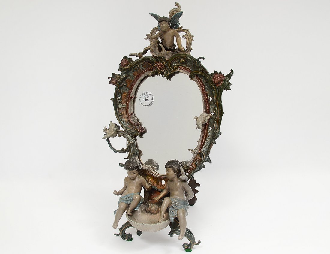 PAINTED METAL TABLE MIRROR (1 of 4)