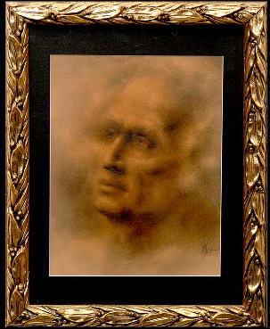 William Sommers Pastel and Pencil: William Sommers American 1867-1945 Portrait of a Man. Pastel and Pencil on Paper. Monogrammed and dated 1945 Lower Right. Sight Measures 13 inches by 10 1/8 inches. Good Condition. Gilded Leaf Carved